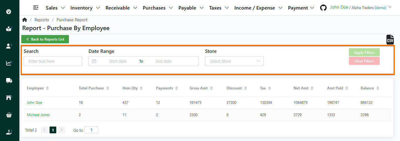 report-purchases-employee-search
